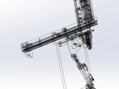 Oblique cylinder push mechanism 3D model