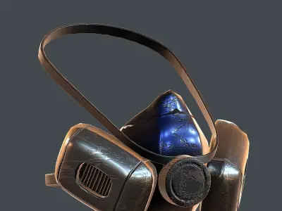Gas mask helmet 3d model scifi Low-poly  Low-poly 3D model get