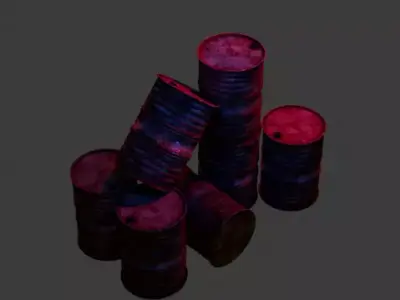 Rusted Oil Barrel Low-poly 3D model