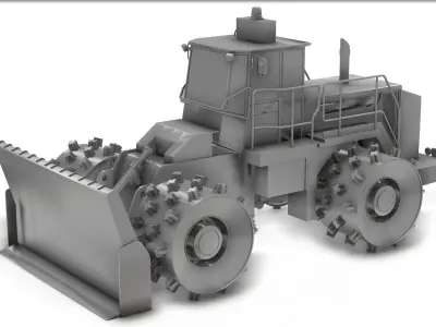 Vehicle - heavy equipment bulldozer 3D model