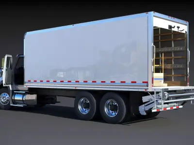 International Workstar 7600 Box truck Low-poly 3D model