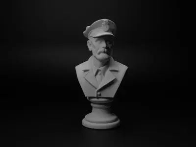 Train Engineer Bust Chess 3D print model order