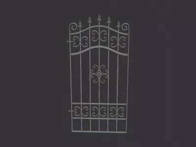 Crypt Gate Ironwork with Ornate Scrolls Low-poly 3D model