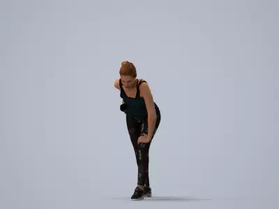 00115Halle005 - Adult Caucasian woman exercising in summer 3D model