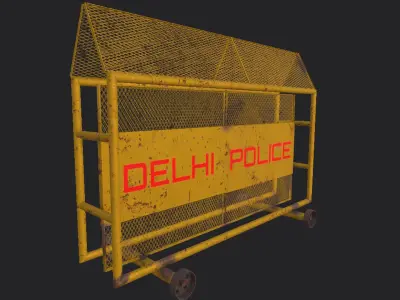 Police Barrier Low-poly 3D model purchase