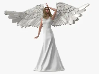  Blue Eyed Female Blonde Angel Rigged 