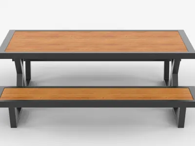 Coffee Table with Iron Legs Free 3D model
