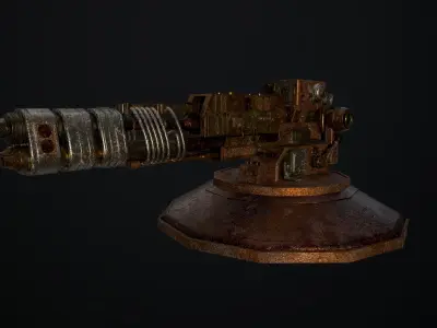 machine gun Low-poly 3D model