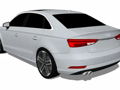2017 Audi A3 Sedan Low-poly 3D model
