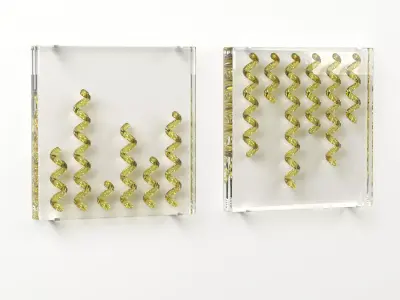 Wall Glass Blocks - Decorative Frame - Seaweeds - Part 7 3D model