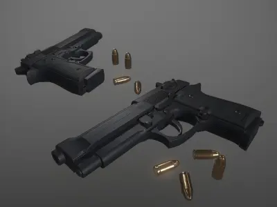 Pistol m92f Low-poly 3D model