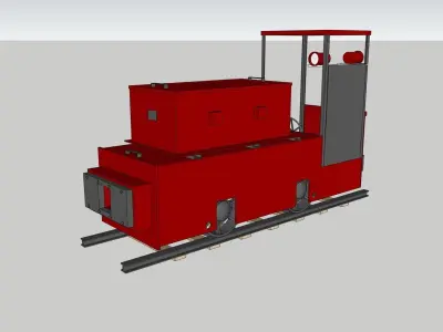 underground mining train truck machines 3D model