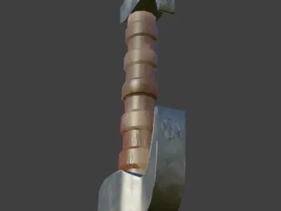 Lowpoly pbr knife metal sword Free low-poly 3D model