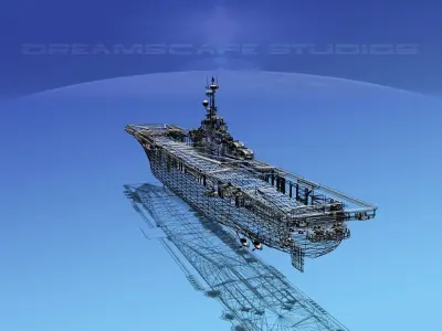 Essex Class Aircraft Carrier CV-20 USS Bennington 3D model