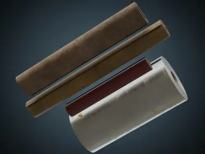 Leather And Steel Rolls 1B Low-poly 3D model