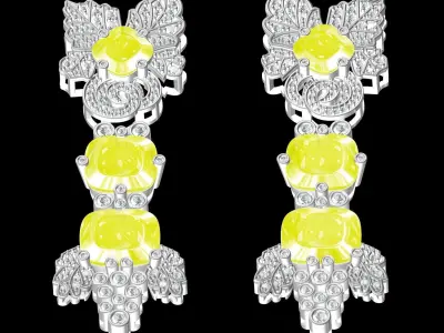 Antique Art Deco Style Earring 2 3D print model