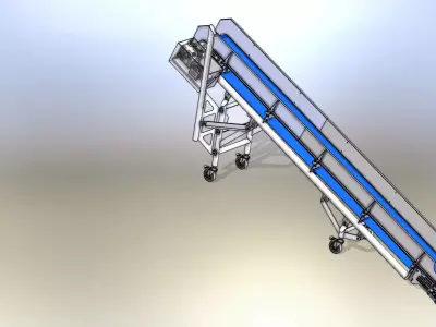 Inclinet Hygienic conveyor with belt 3D model