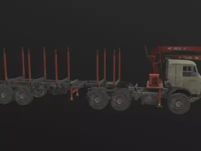 Kamaz Crane Low-poly 3D model