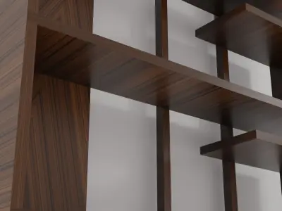 Modern Bookshelf Square Wooden Display Shelf Free low-poly 3D model