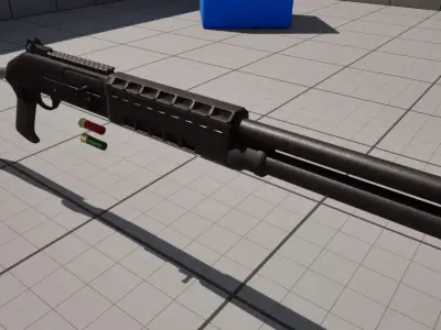 M1014 Shotgun  Game Ready Asset   PBR Low-poly 3D model
