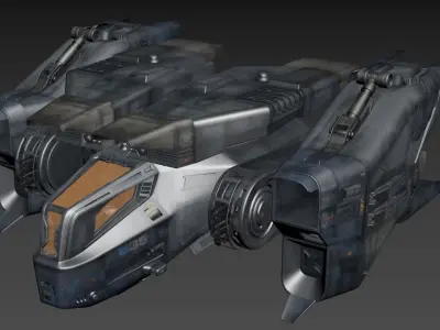airship spaceship 3D model