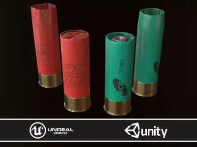 12ga Shotgun Shell Low-poly 3D model