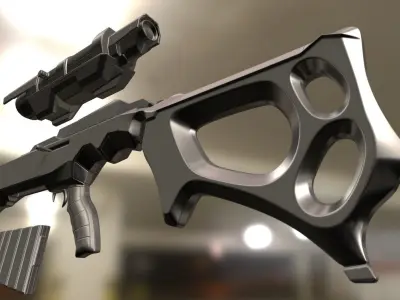 Sniper Rifle KSR-29 High Poly Version  3D model