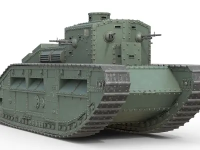 Medium Mark C Medium tank Low-poly 3D model