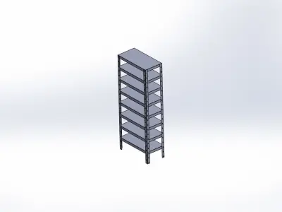 metal shelving unit 3D model