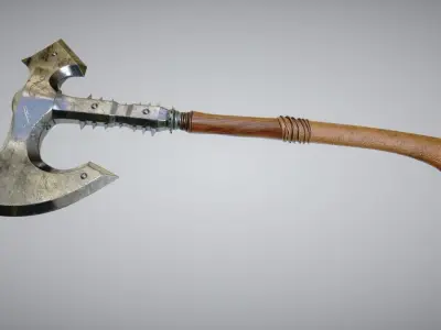 Medieval Axe Low-poly 3D model