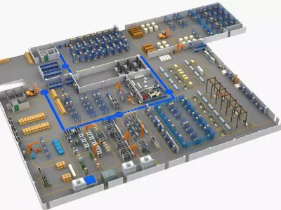 Factory Building 1 3D model purchase