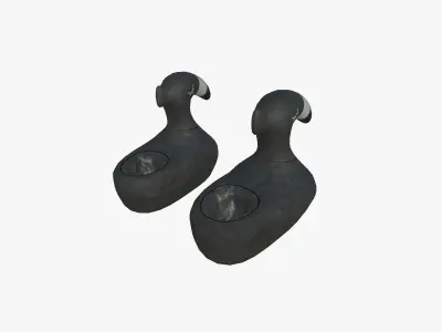 Slippers C09 Black Flamingo - Costume Character Design Low-poly 3D model