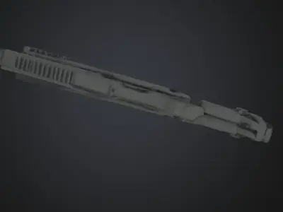 High-Poly Futuristic Bullpup Shotgun 3D Model 3D model