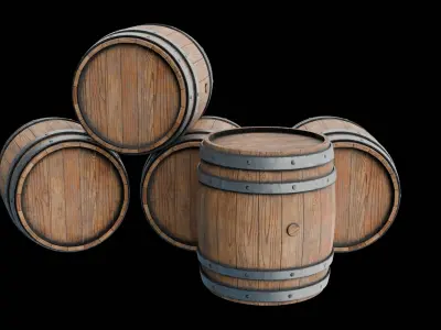 Old Wooden Barrel Low-poly 3D model Low-poly 3D model purchase
