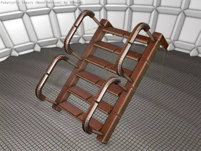 Wood Stairs - 26 Low-poly 3D model