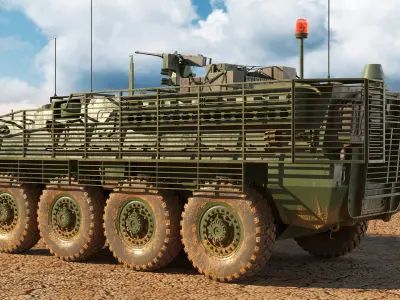 M1130 Stryker CV Slat Armour 3D model