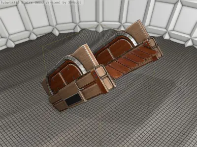 Wood Stairs - Construction Element 22 Low-poly 3D model