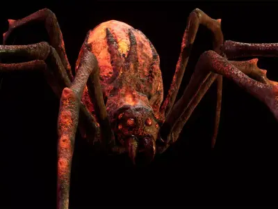 Hell spider low-poly game engine ready 3D model Low-poly 3D model
