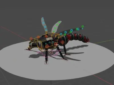 Dragonfly rig with animation blend file Free 3D model