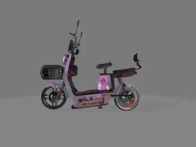 Electric scooter for adults and children  Low-poly 3D model
