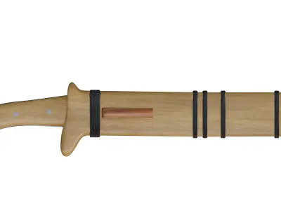 Golok Machete Traditional Weapon from Batavia Indonesia Low-poly 3D model