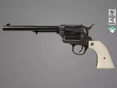 Revolver 03 Model Colt Black All PBR Unity UE Textures Low-poly 3D model