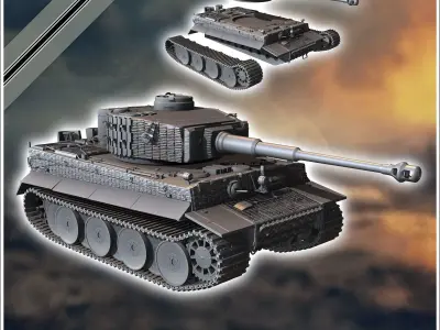 Panzer VI Tiger Ausf E 1943 middle - miniatures tabletop scenery 3D print model