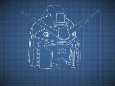 Gundam RX-78 Head 3D print model