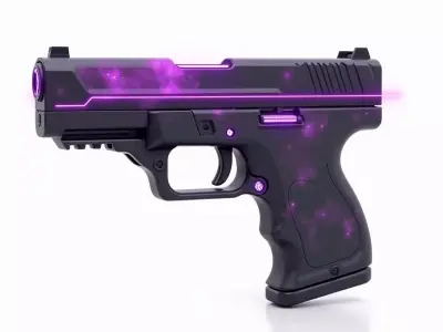 Tactical Nebula Pistol 3D Model Cosmic Energy Weapon Low-poly 3D model