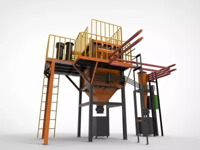 Industrial dust collecting system 3D model