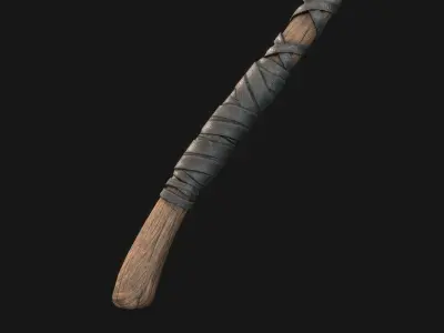Viking Medieval Curved War Axe - Game ready weapon Low-poly 3D model