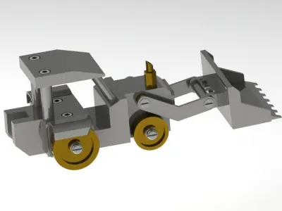 Tractor metal bulldozer 3D model