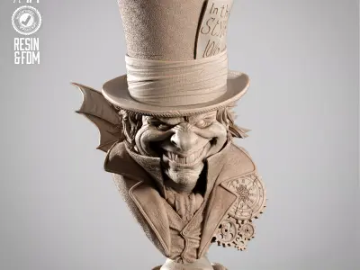 B3DSERK Mad Hatter Portrait Bust 3D print model
