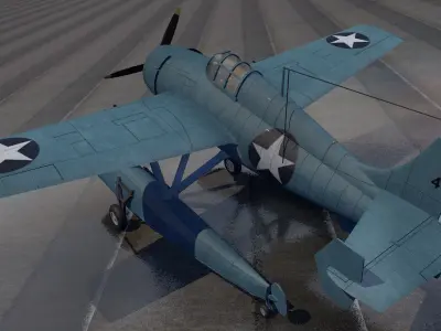 Grumman F4F-3S Wildcatfish 3D model